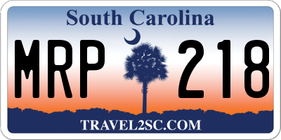 SC license plate MRP218