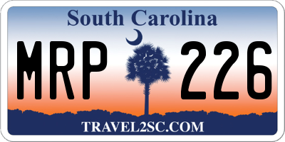 SC license plate MRP226