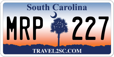 SC license plate MRP227