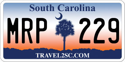 SC license plate MRP229