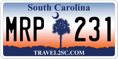 SC license plate MRP231