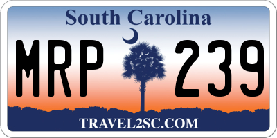 SC license plate MRP239