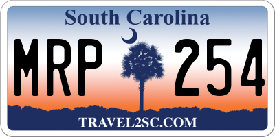 SC license plate MRP254