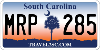 SC license plate MRP285