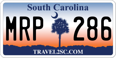 SC license plate MRP286