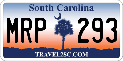 SC license plate MRP293