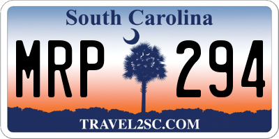 SC license plate MRP294