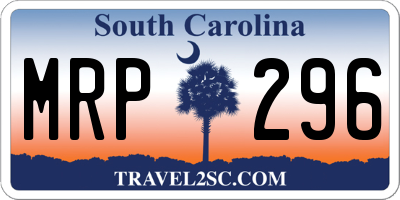 SC license plate MRP296