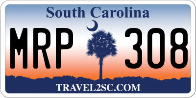 SC license plate MRP308