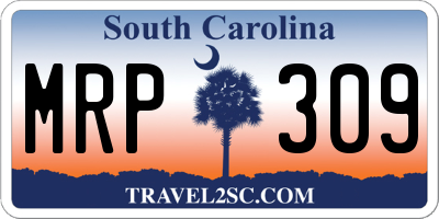 SC license plate MRP309