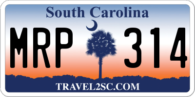 SC license plate MRP314