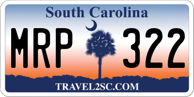 SC license plate MRP322
