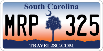 SC license plate MRP325