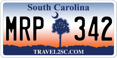 SC license plate MRP342