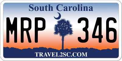 SC license plate MRP346