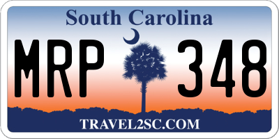 SC license plate MRP348