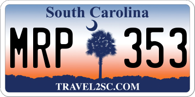 SC license plate MRP353