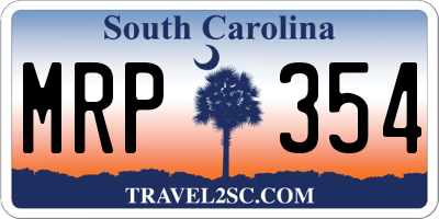SC license plate MRP354