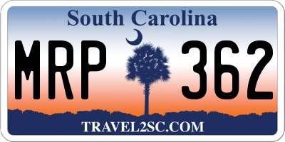 SC license plate MRP362