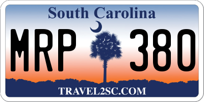 SC license plate MRP380