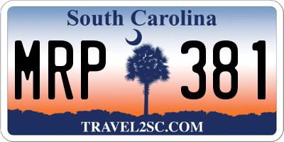 SC license plate MRP381