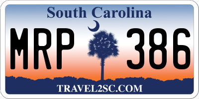 SC license plate MRP386