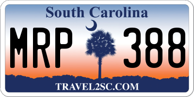 SC license plate MRP388