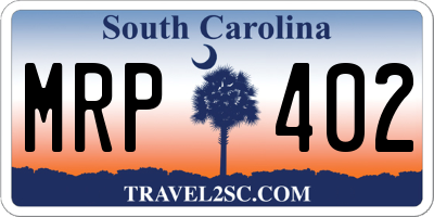 SC license plate MRP402