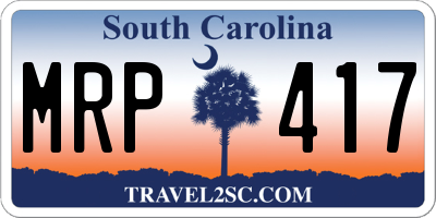 SC license plate MRP417