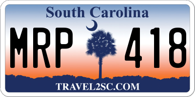 SC license plate MRP418
