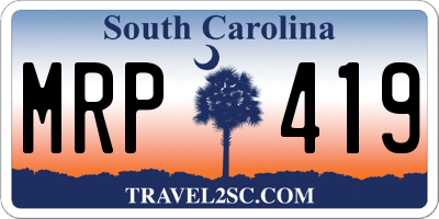 SC license plate MRP419