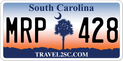 SC license plate MRP428