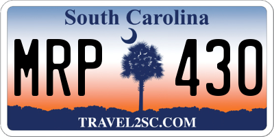 SC license plate MRP430