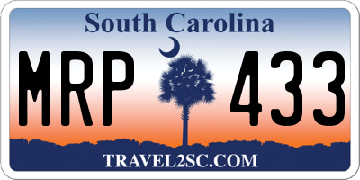 SC license plate MRP433
