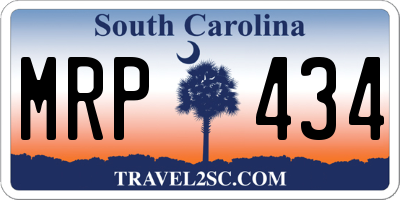 SC license plate MRP434