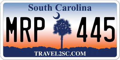SC license plate MRP445