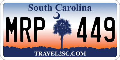 SC license plate MRP449