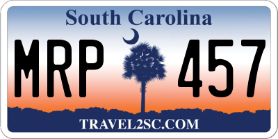SC license plate MRP457