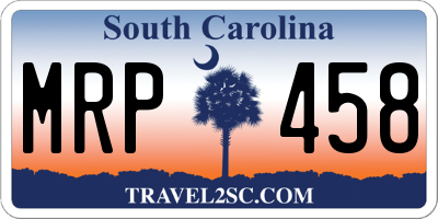 SC license plate MRP458