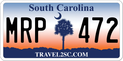 SC license plate MRP472