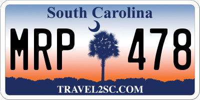 SC license plate MRP478