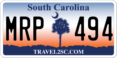 SC license plate MRP494