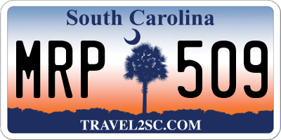 SC license plate MRP509