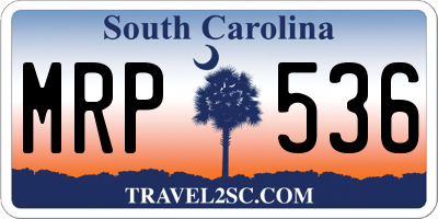 SC license plate MRP536