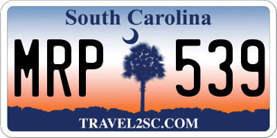 SC license plate MRP539