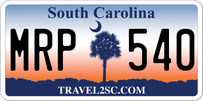 SC license plate MRP540