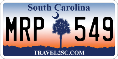 SC license plate MRP549