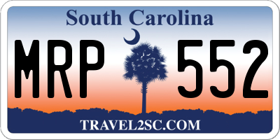 SC license plate MRP552