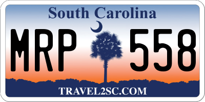 SC license plate MRP558