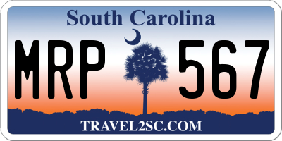 SC license plate MRP567